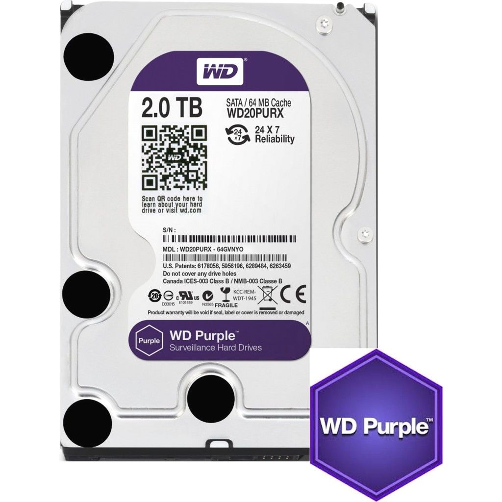 Ổ cứng HDD Western 2TB Purple 64Mb cache WD20PURX