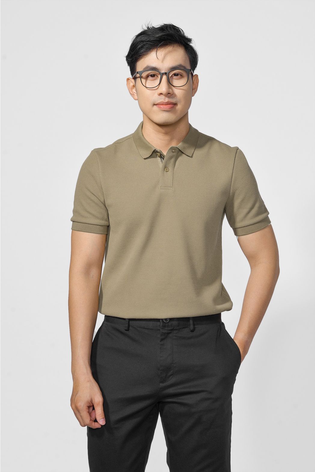 ÁO POLO TRƠN. INTERLOCK. FITTED FORM