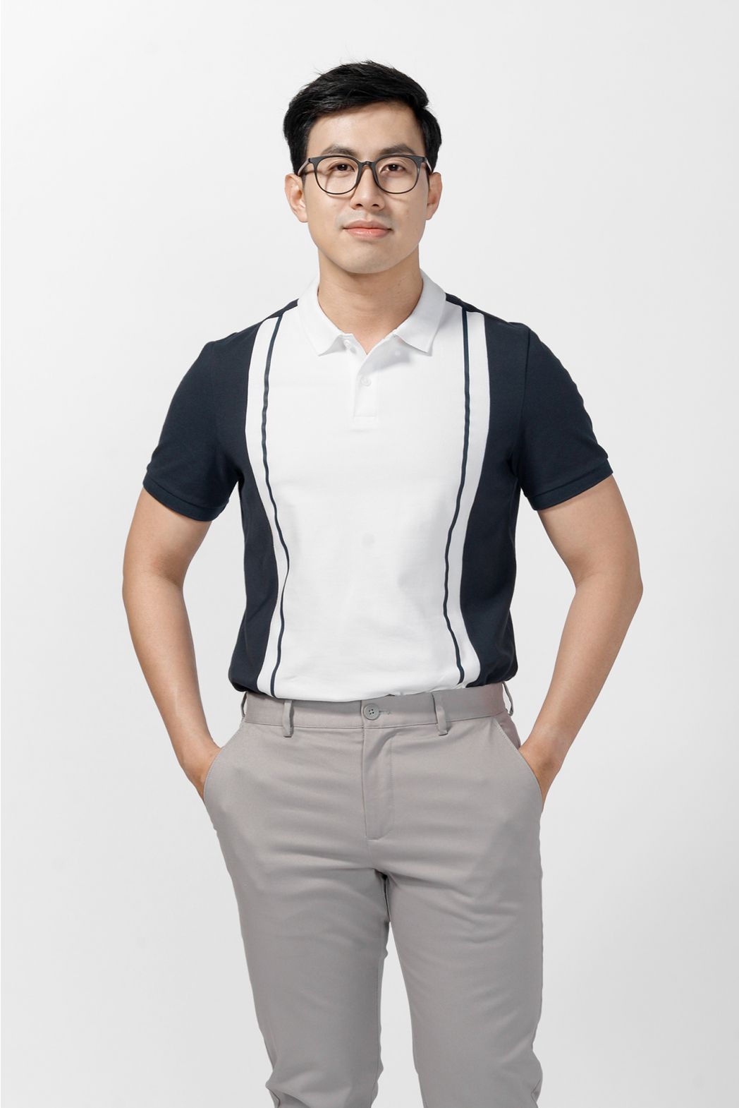 ÁO POLO PHỐI MÀU, CÓ IN. FITTED FORM