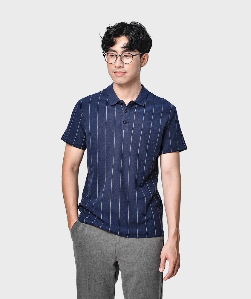 ÁO POLO KẺ SỌC TRẮNG NHỎ