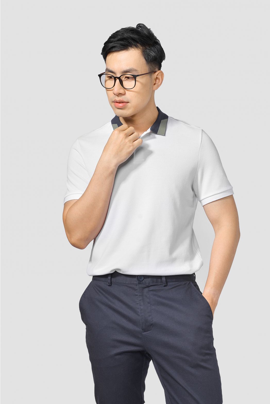 ÁO POLO PHỐI MÀU CÓ RIB