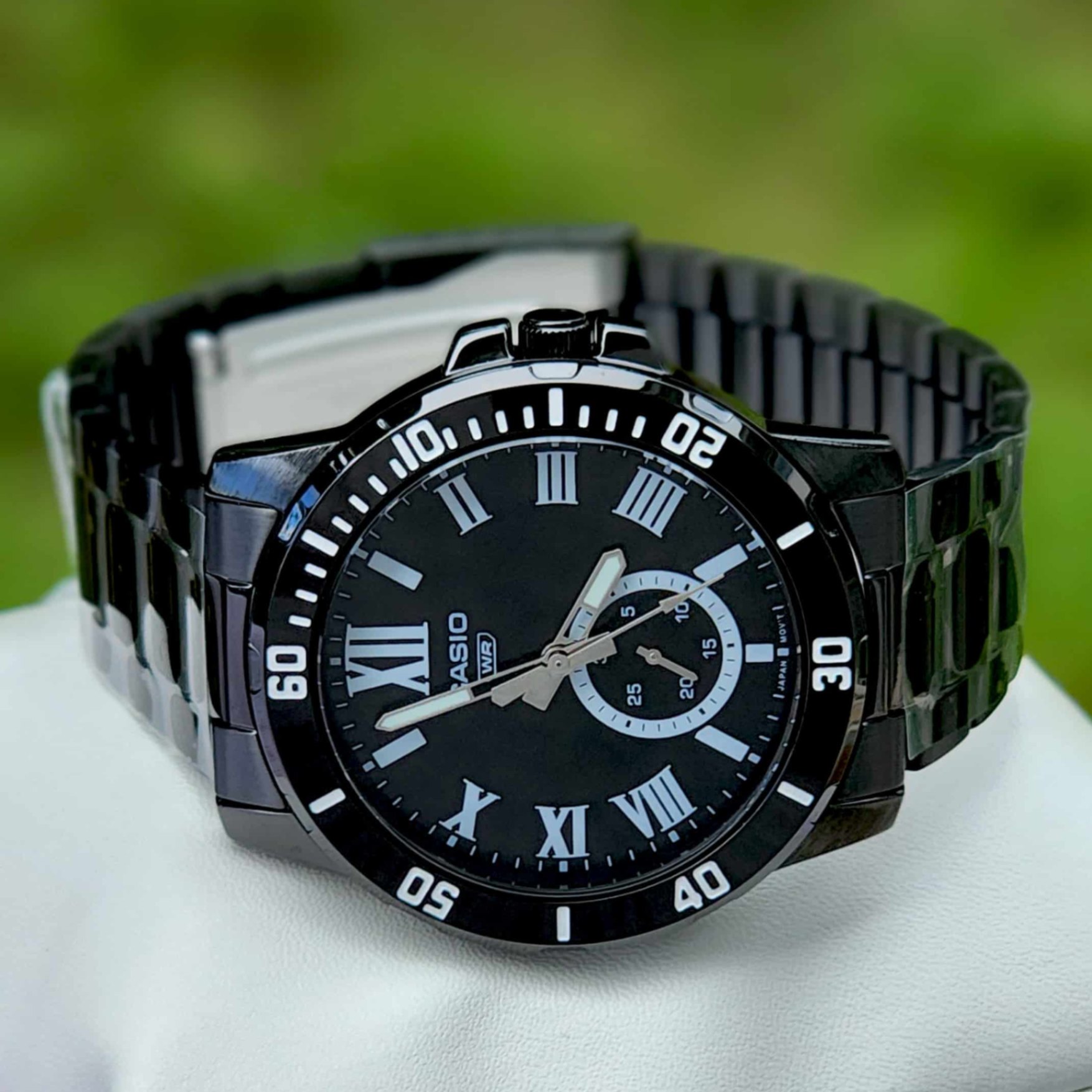 Đồng hồ đeo tay nam pin dây inox Casio MTP-VD200B-1B