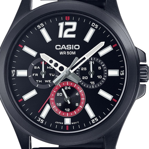 Đồng hồ đeo tay nam pin dây inox Casio MTP-E350B-1B