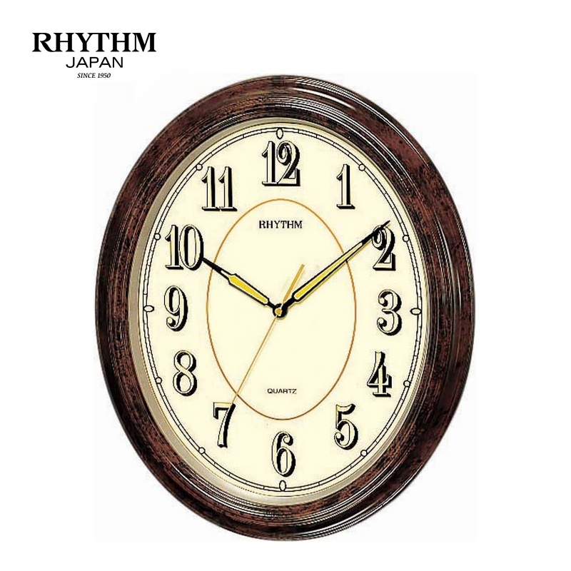 Đồng hồ Rhythm CMG712NR06 vân gỗ nu