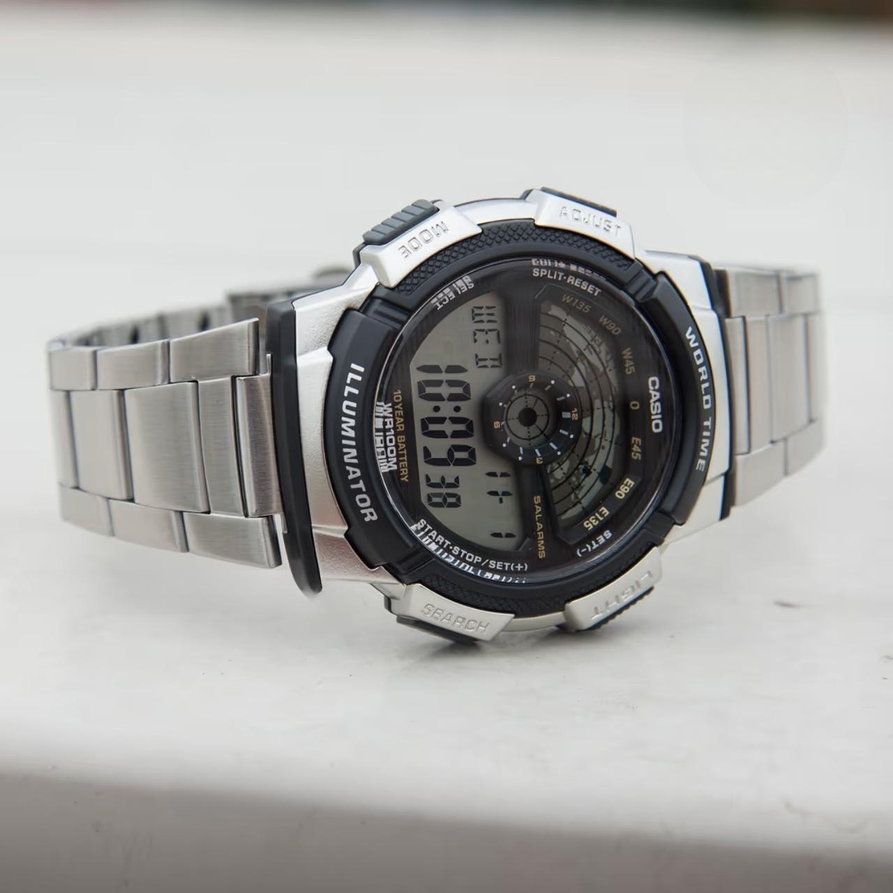 Đồng hồ đeo tay Nam, Pin, Dây Inox CASIO AE-1100WD-1A