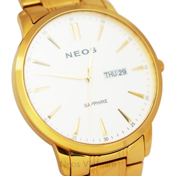 Đồng Hồ Nam Đẹp Neos N-40720M Sapphire Dây Thép Vàng