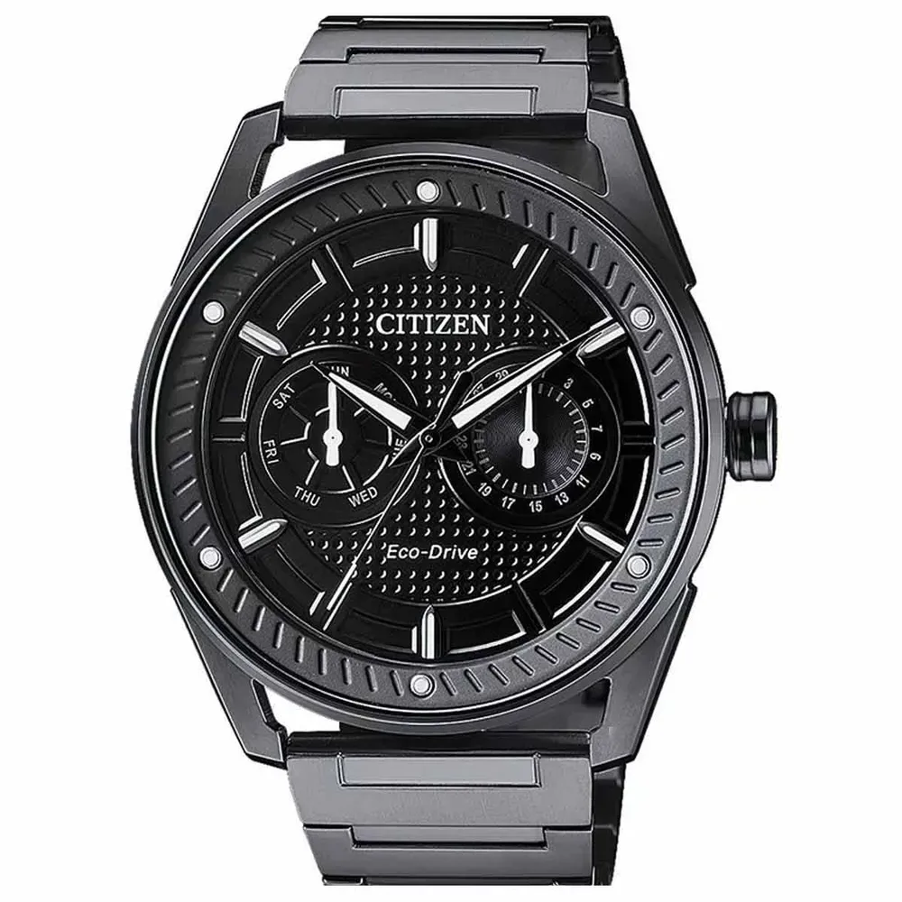 [Ký gửi]Đồng hồ Citizen, full đen, 4 kim, EcoDrive bu4025-59e