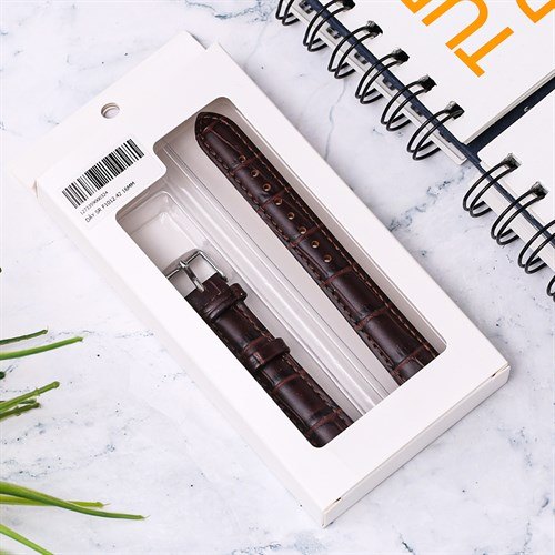 Dây da đồng hồ F1012.42 Nâu bóng size 16 mm chính hãng SR