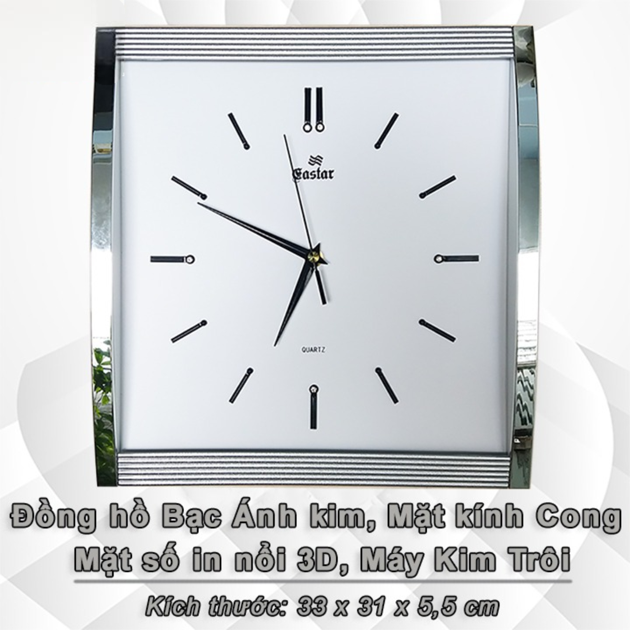 ĐỒNG HỒ CAO CẤP, MẶT KÍNH CONG, MÁY KIM TRÔI, SỐ NỔI 3D (MS: 305A)