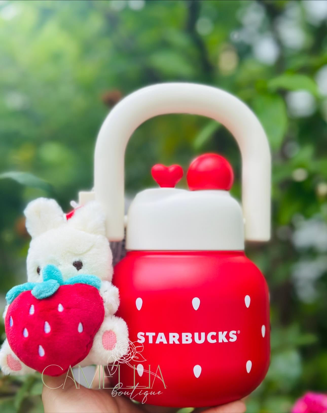 Bình Starbucks Strawberry Rabbit Charm