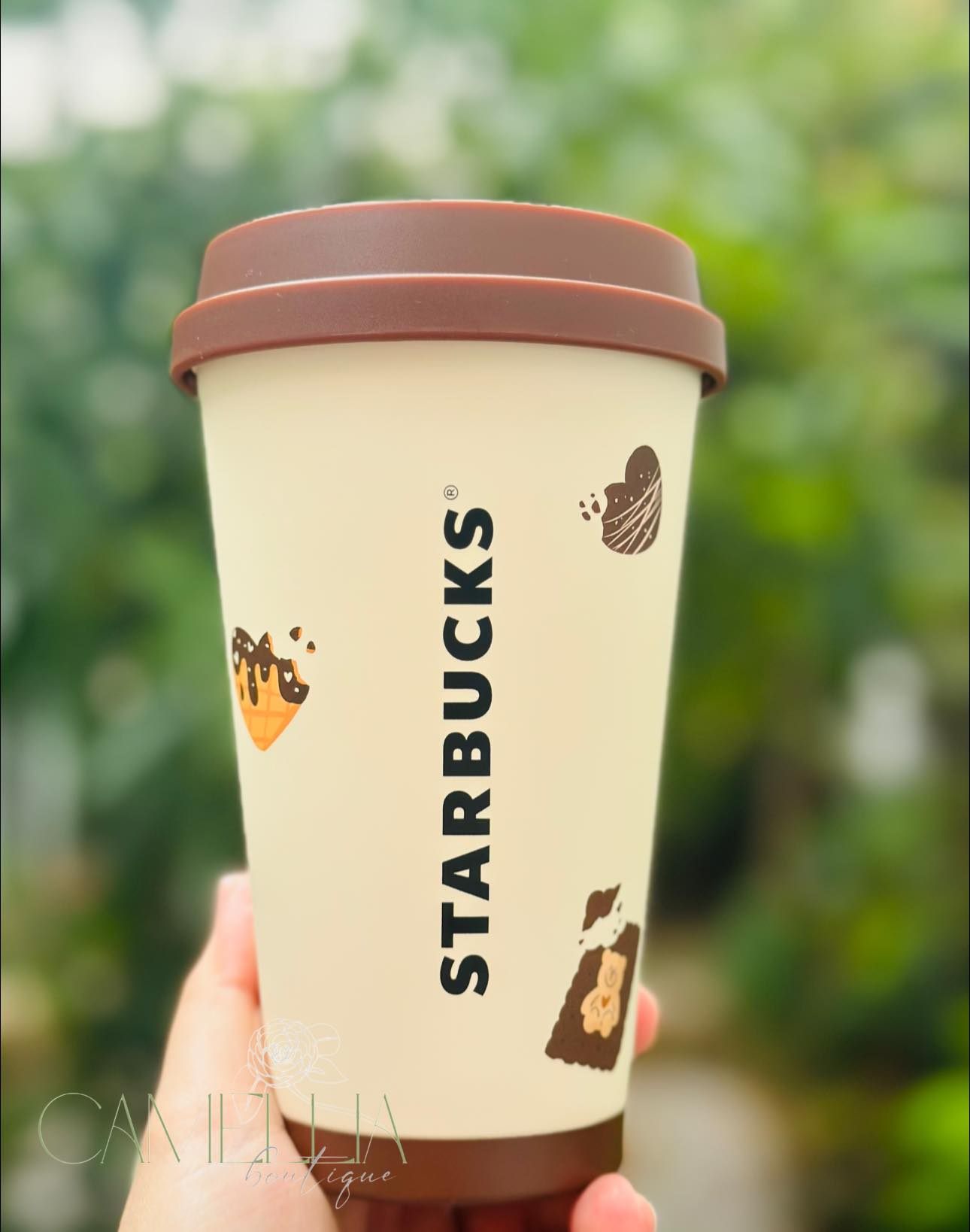 Ly Starbucks 2023 China Chocolate 13oz SS Tumbler With Heart Sleeve