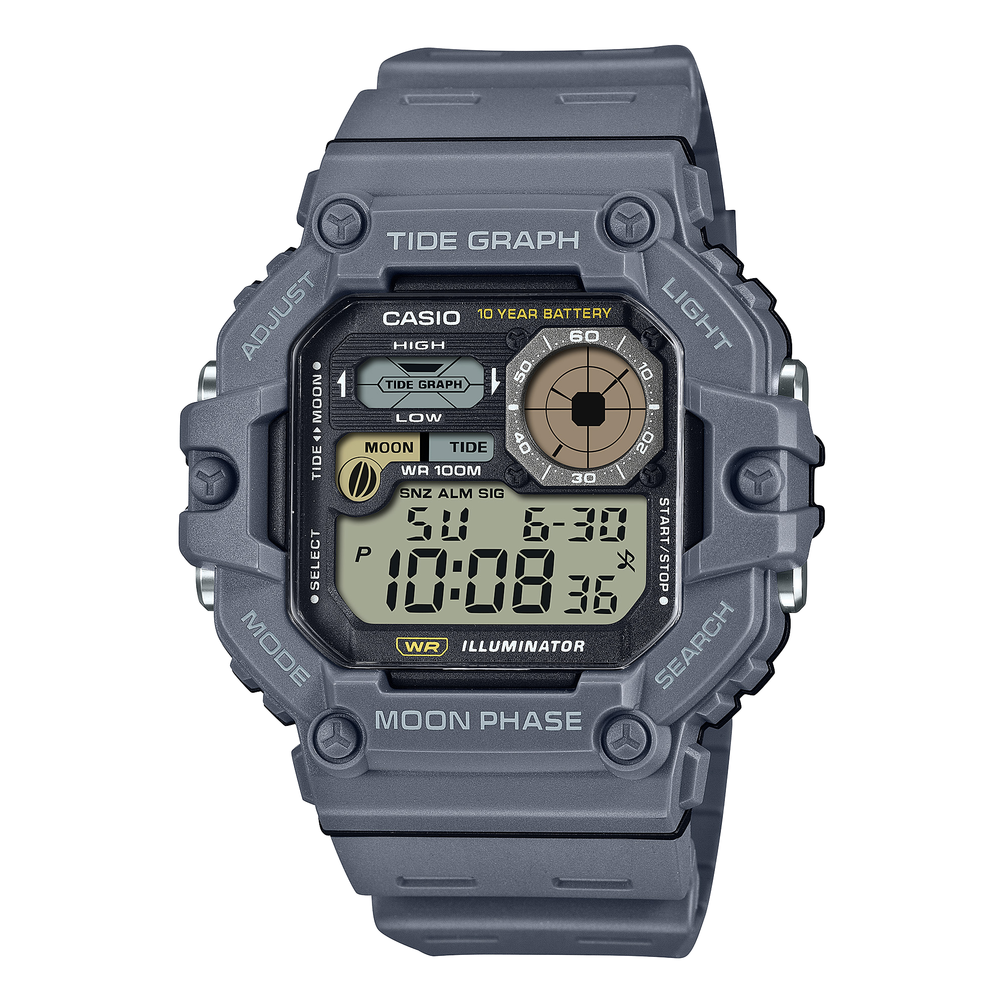 Đồng hồ Casio Nam Điện Tử Mặt Lớn 48mm, Pin 10 Năm – WS-1700H-8AVDF Chính Hãng