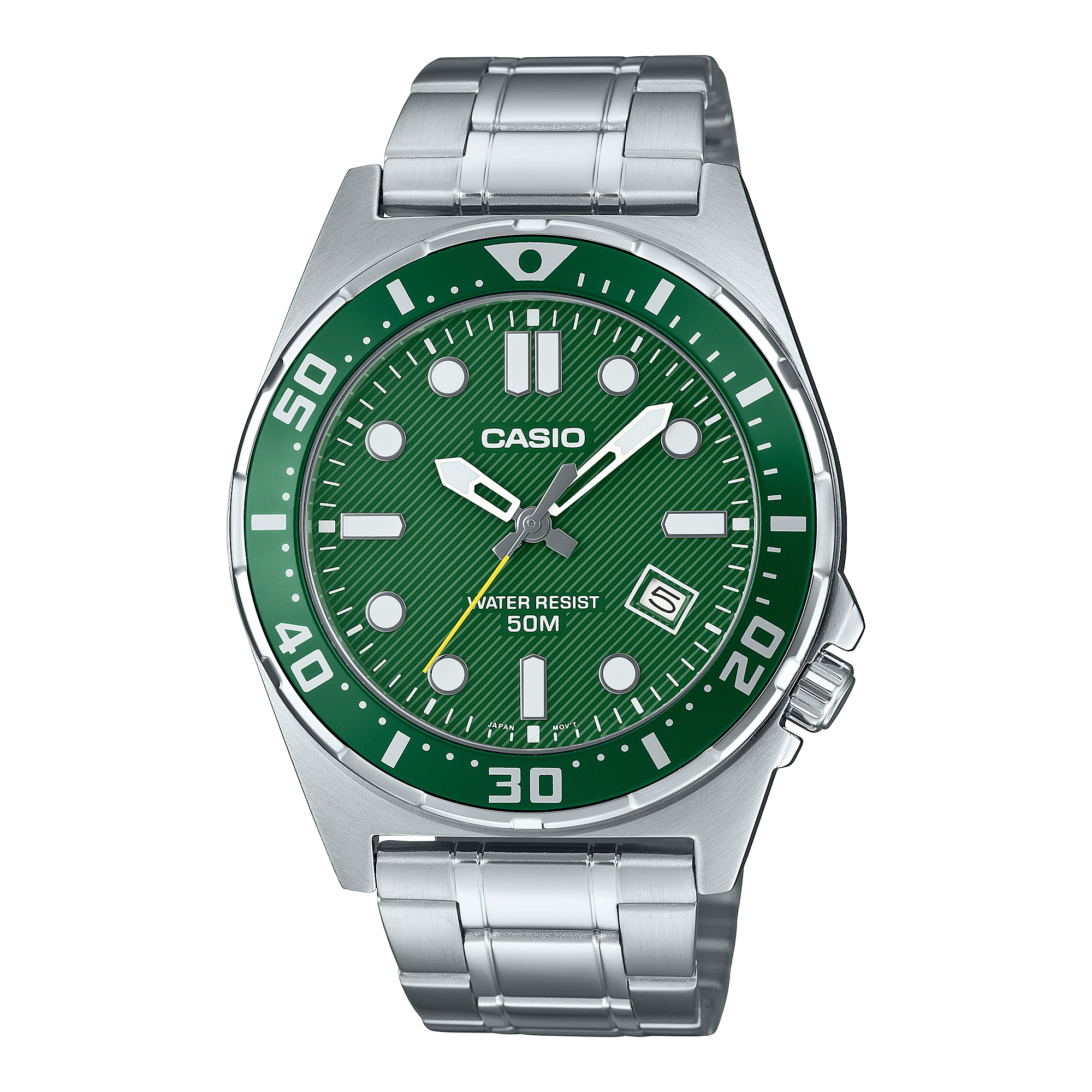 Đồng hồ Casio Nam Mặt Xanh Lá Lớn 50mm – MTD-135D-3AVDF Chính Hãng