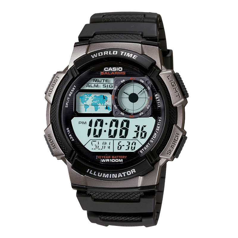 Đồng hồ Casio Nam Điện Tử Pin 10 Năm, Chống Nước 100m – AE-1000W-1BVDF Chính Hãng