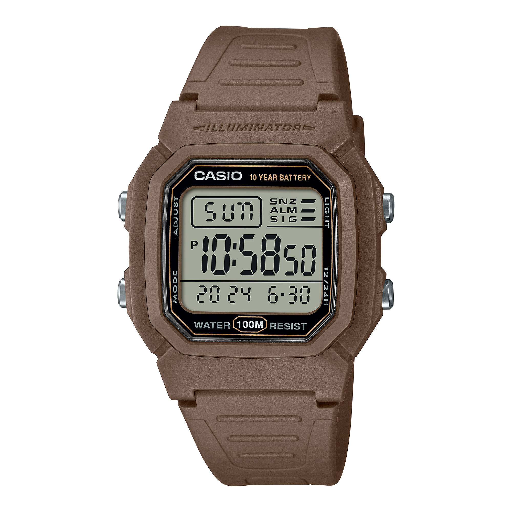 Đồng hồ Casio Nam Điện Tử Nhẹ 37g, Pin 10 Năm – W-800H-5AVDF Chính Hãng