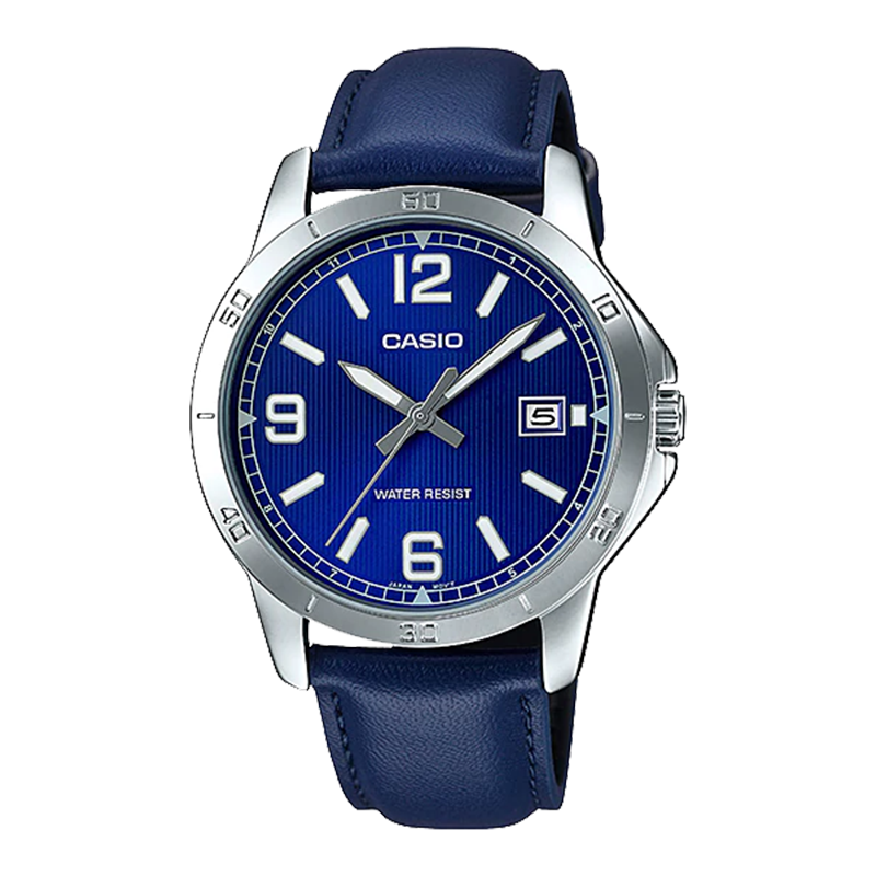 Đồng hồ Casio Nam Dây Da Mặt Xanh Navy – MTP-V004L-2BUDF Chính Hãng