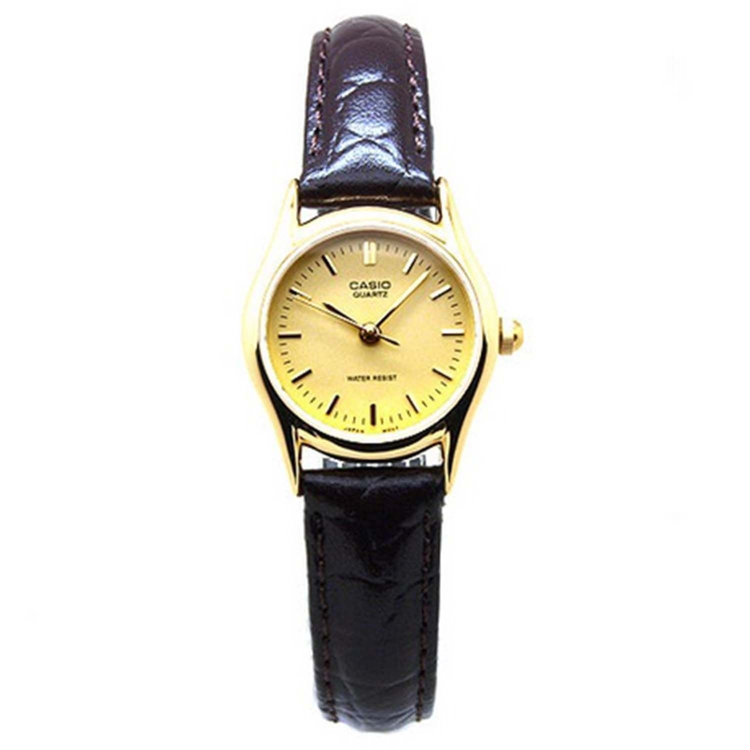 Đồng hồ Casio Nữ LTP-1094Q-9ARDF Mặt Vàng Kem Dây Da Cổ Điển - Chính Hãng phân phối bởi Chí Thủ Đức