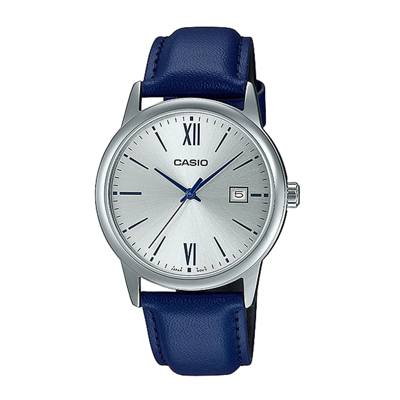 Đồng hồ Casio Nam MTP-V002L-2B3UDF Dây Da Mặt Tròn Đi Làm Đi Tiệc - Chính Hãng, Bảo Hành tại Thủ Đức