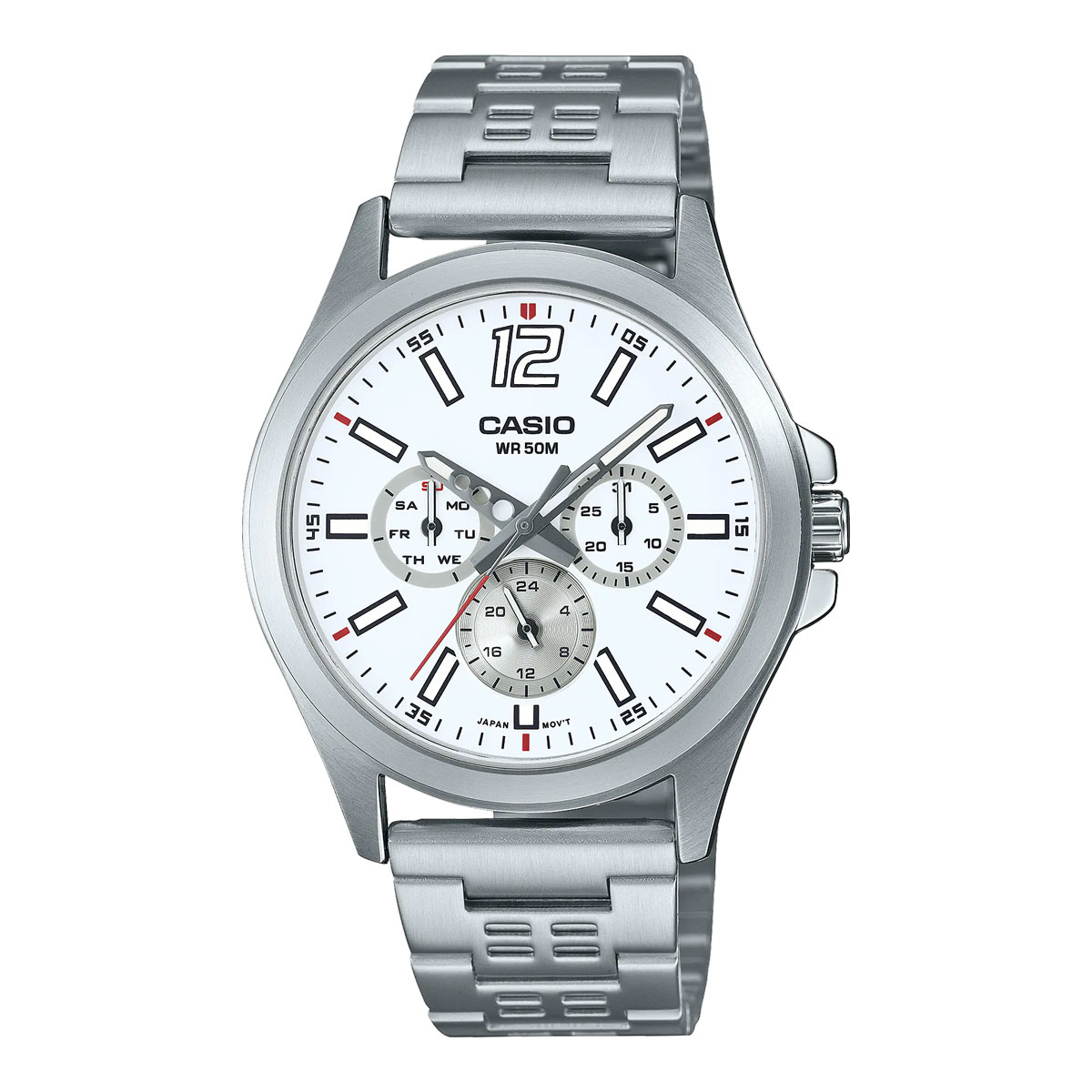 Đồng hồ Casio Nam MTP-E350D-7BVDF Dây Inox Đa Kim Bấm Giờ - Chính Hãng phân phối bởi Chí Thủ Đức