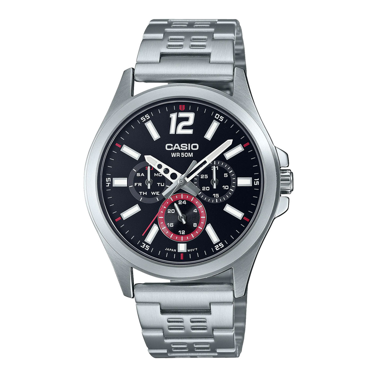 Đồng hồ Casio Nam MTP-E350D-1BVDF Dây Inox Đa Kim Bấm Giờ - Chính Hãng, Bảo Hành tại Thủ Đức