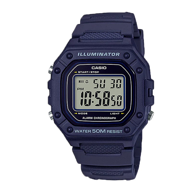 Đồng hồ Casio Nam W-218H-2AVDF Dây Nhựa Siêu Nhẹ Mỏng Gọn - Chính Hãng tại Chợ Thủ Đức