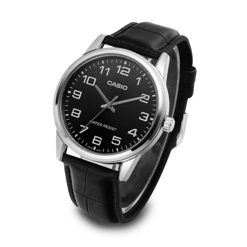 Đồng hồ Casio Nam Dây Da Nhẹ 42g Mặt Xanh – MTP-V001L-1BUDF Chính Hãng