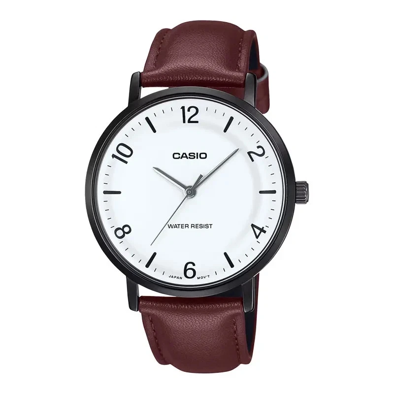 Đồng hồ Casio Nam Dây Da Mặt Trắng Mỏng 8.2mm – MTP-VT03BL-7BDF Chính Hãng