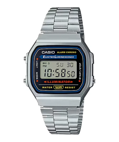 Đồng hồ Casio Vintage Mặt Vuông Bạc, Pin 7 Năm – A168WA-1WDF Chính Hãng