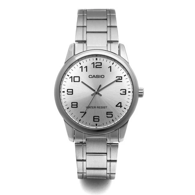 Đồng hồ Casio Nam Mặt Trắng Dây Kim Loại Khoá Gập – MTP-V001D-7BUDF Chính Hãng