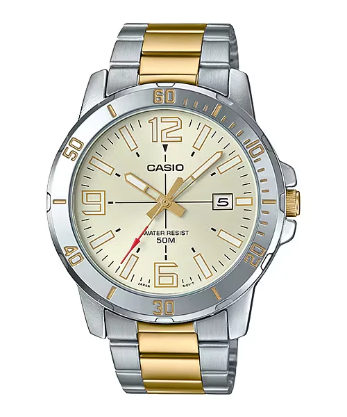 Đồng hồ Casio Nam MTP-VD01SG-9BVUDF Dây Inox Mạ Vàng Kim Dạ Quang - Chính Hãng, Bảo Hành tại Thủ Đức