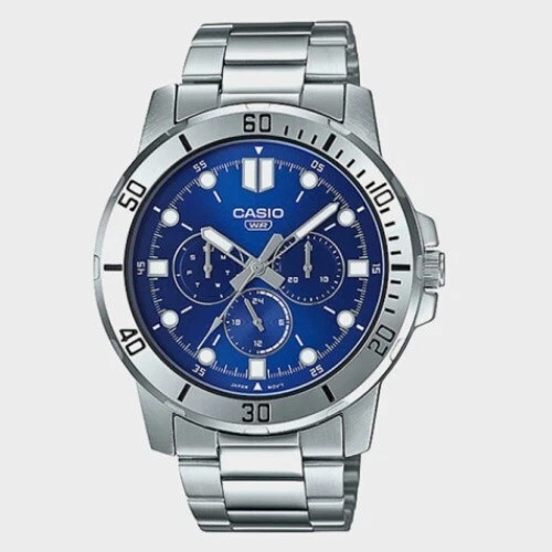 Đồng hồ Casio Nam MTP-VD300-3BUDF Dây Inox Mặt Tròn Lịch Ngày - Chính Hãng tại Chợ Thủ Đức