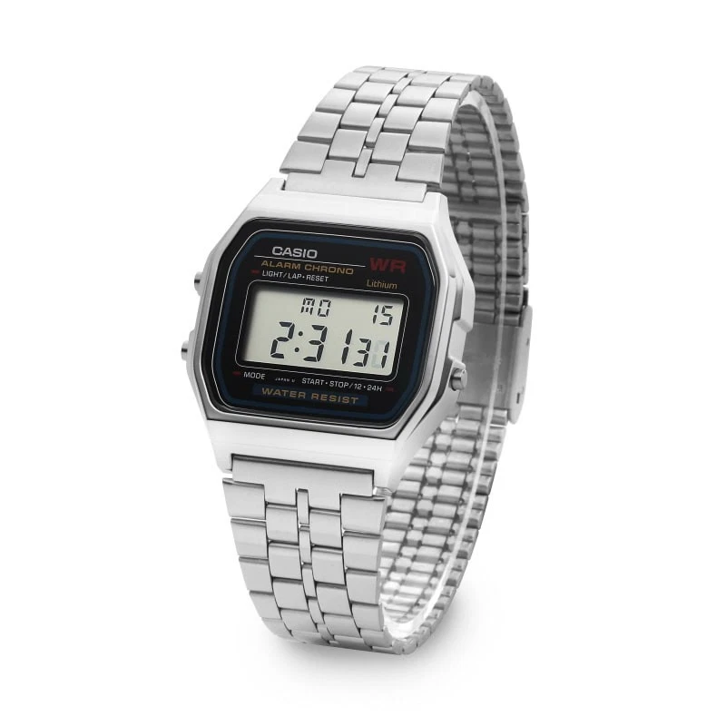 Đồng hồ Casio Nam A159WA-N1DF Điện Tử Vintage Dây Inox Vuông Gọn - Chính Hãng tại Thủ Đức