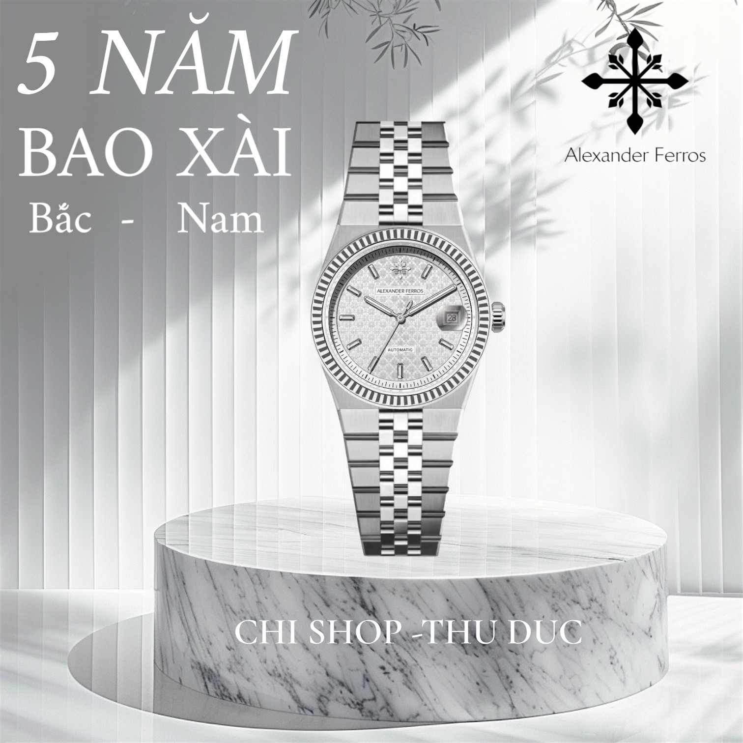 Đồng Hồ Nam Alexander Ferros 8272S/022 Vành Khía Mặt Tổ Ong Thép Không Gỉ 37.5mm