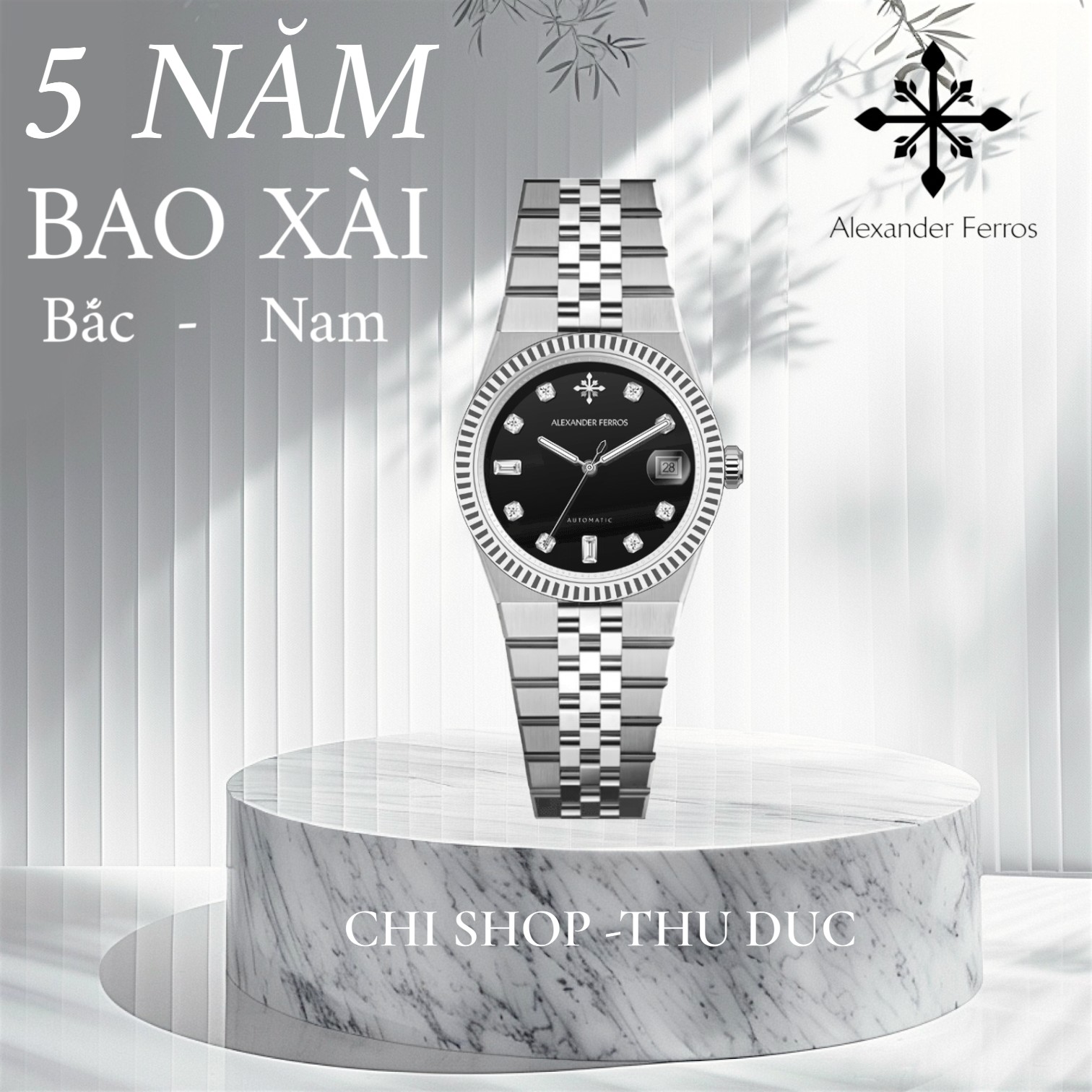 Đồng Hồ Nam Alexander Ferros 8272S/01 Vành Khía Mặt Tổ Ong Thép Không Gỉ 37.5mm
