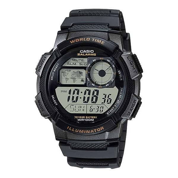 Đồng hồ Casio Nam AE-1000W-1AVDF Chính Hãng - Mặt Buồng Lái, Giờ Thế Giới, Pin 10 Năm