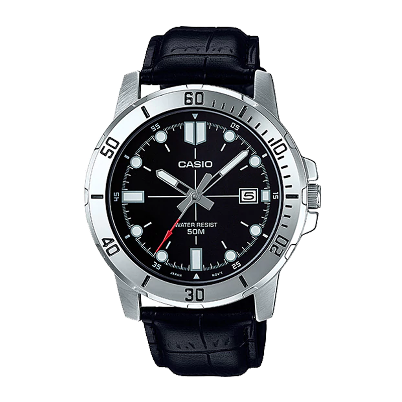 Đồng hồ Casio Nam MTP-VD01L-1EVUDF Chính Hãng - Mặt Lớn 45mm, Dây Da Lịch Lãm, Chống Nước 50m