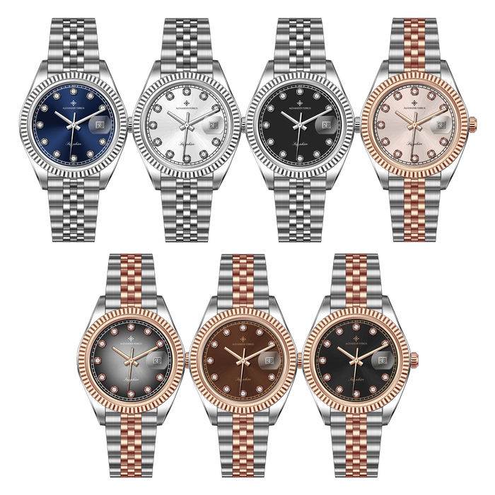 Đồng Hồ Nam Alexander Ferros 8392 lựa chọn bãn lãnh, Sapphire 38mm Dây Kim Loại 5 ATM