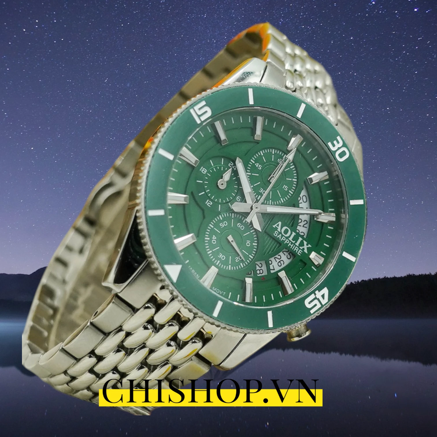 Đồng Hồ Nam Chronograph 6 Kim Aolixal-7085G Sapphire Bảo Hành Chính H