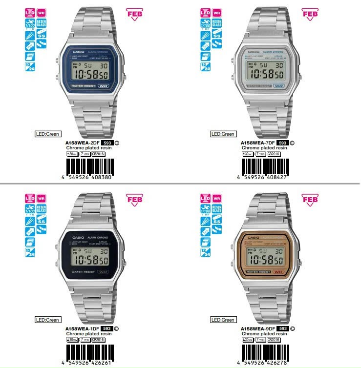 Đồng hồ Casio A158WEA-2 / A158WEA-7