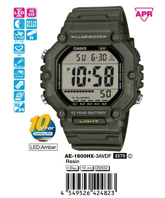 Đồng hồ Casio AE-1600 Series