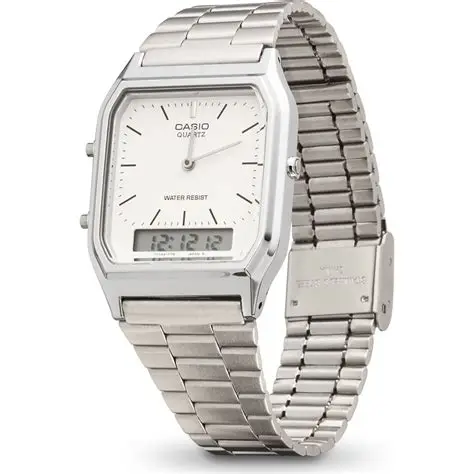 Đồng hồ Casio Vintage Kim Số Dây Kim Loại Bạc – AQ-230A-7DMQ Chính Hãng