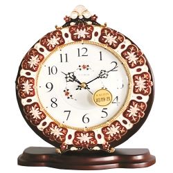 Đồng hồ để bàn gỗ , hình tròn, hoạ tiết cổ điển Kairos TB039B