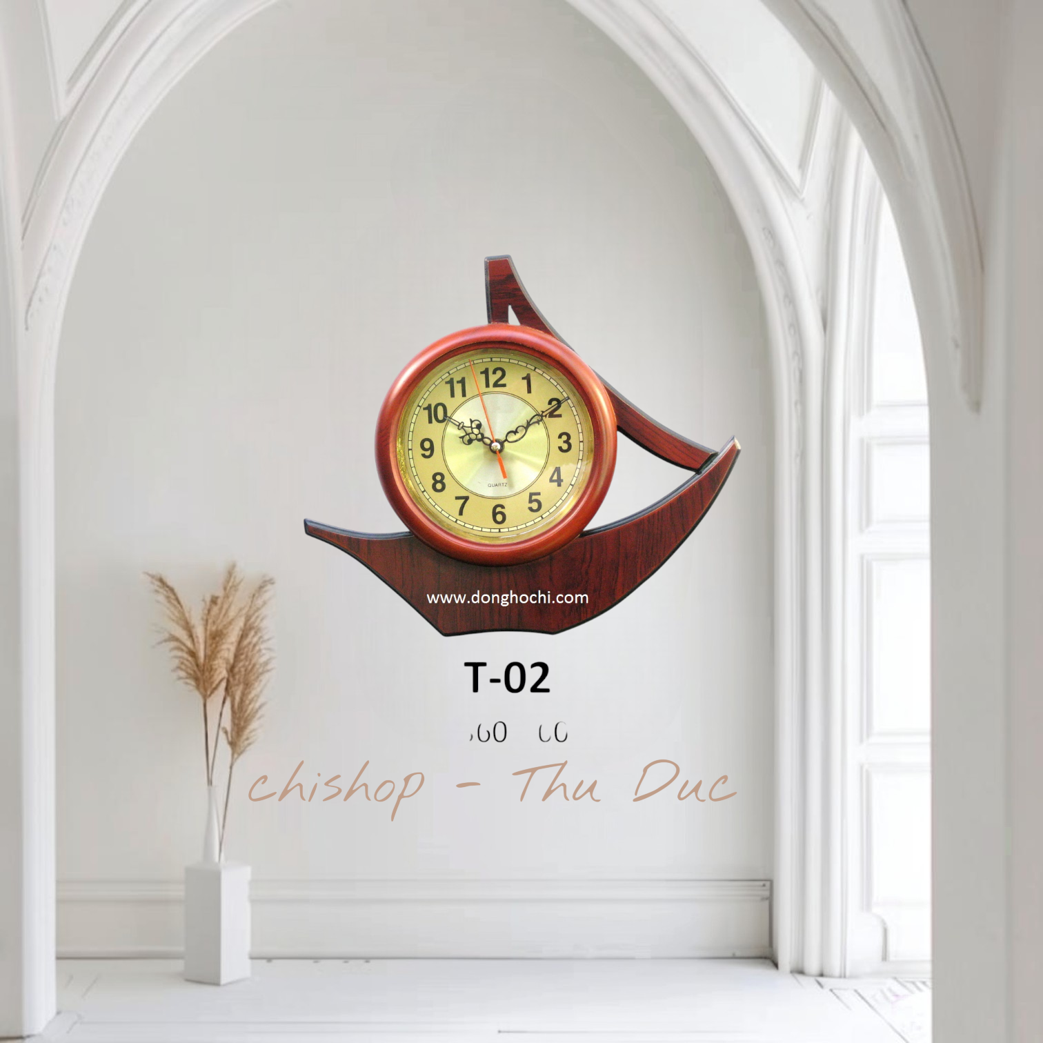 Đồng hồ décor phòng làm việc, hình thuyền buồm loại lớn