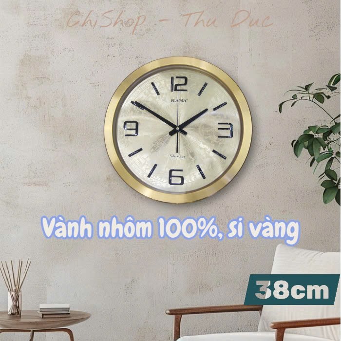 Đồng hồ treo tường KaNa vân trống đồng 38cm - Sang trọng và phong thủy hoàn hảo