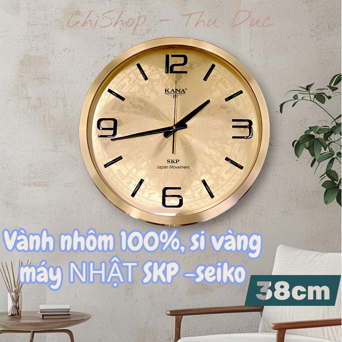 Đồng hồ treo tường nhôm hình trống đồng Kana KNS55TD