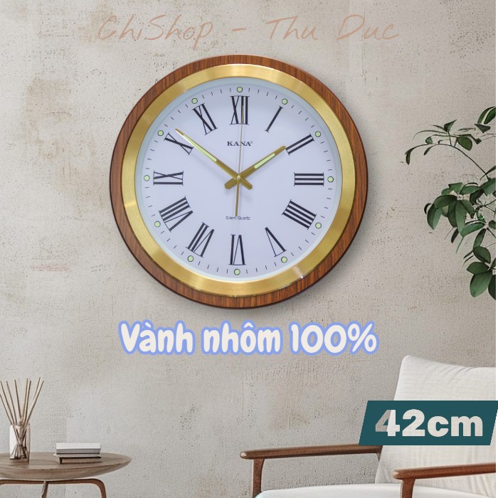 KNs42dq-đồng hồ treo tường Kana chính hãng - Mặt số La Mã