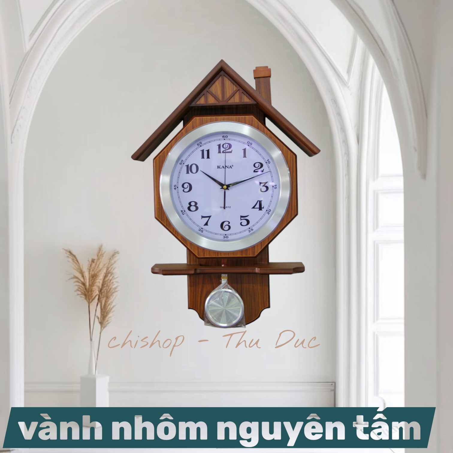 kn-s65 đồng hồ mái nhà nhôm trắng- mặt trắng