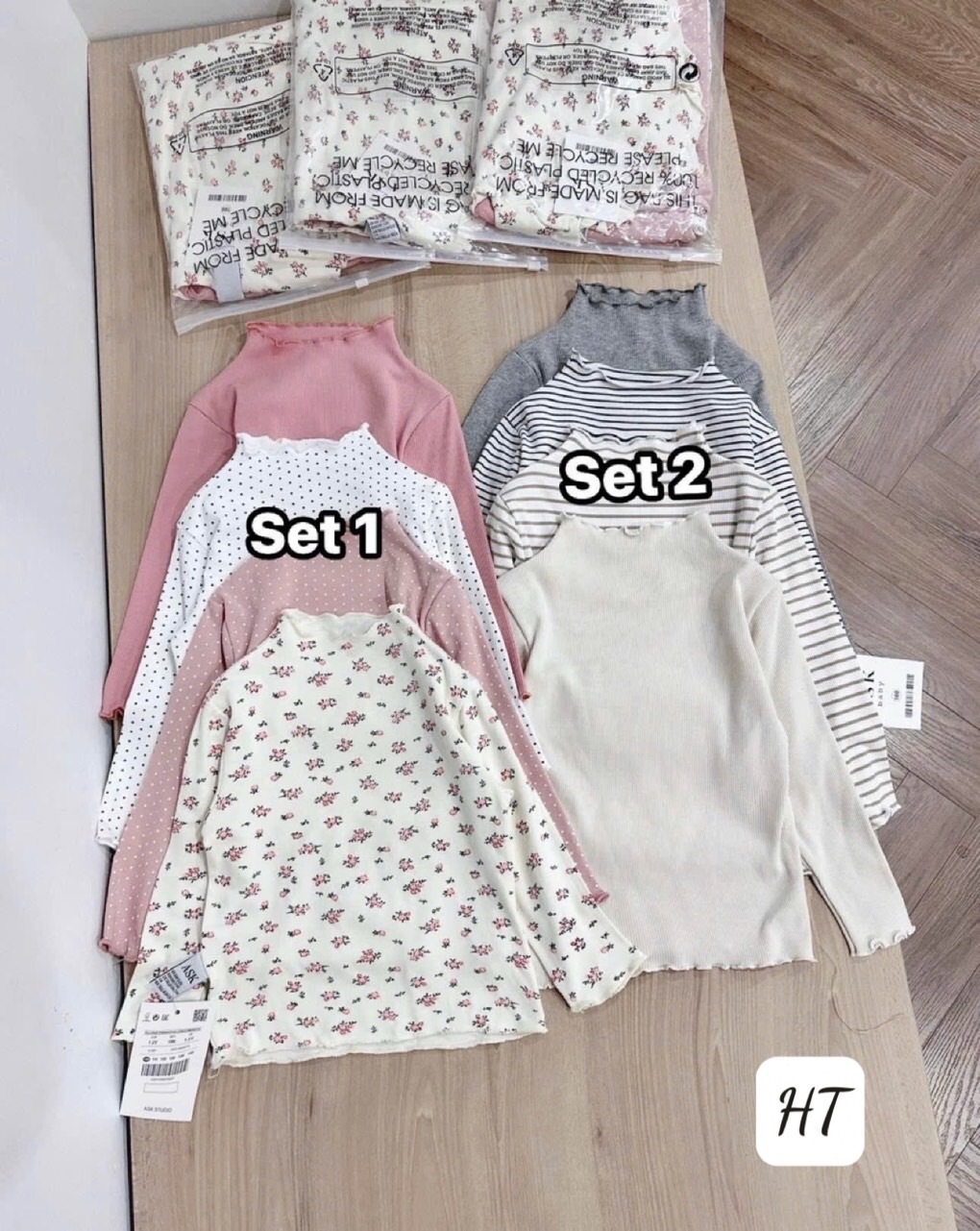 Set 4 áo giữ nhiệt bé gái