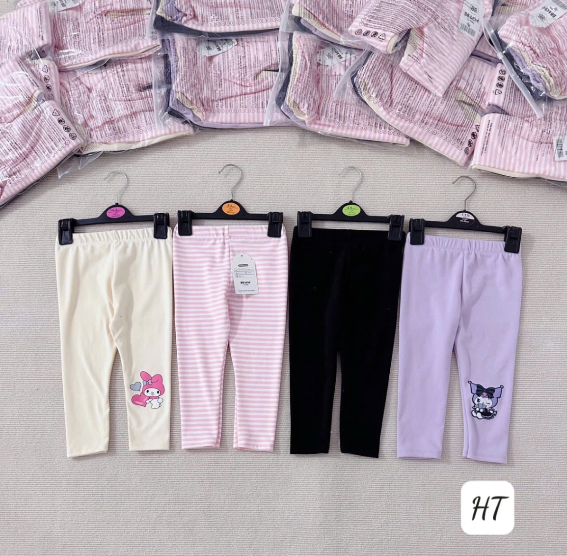 Set 4 quần zip bé gái