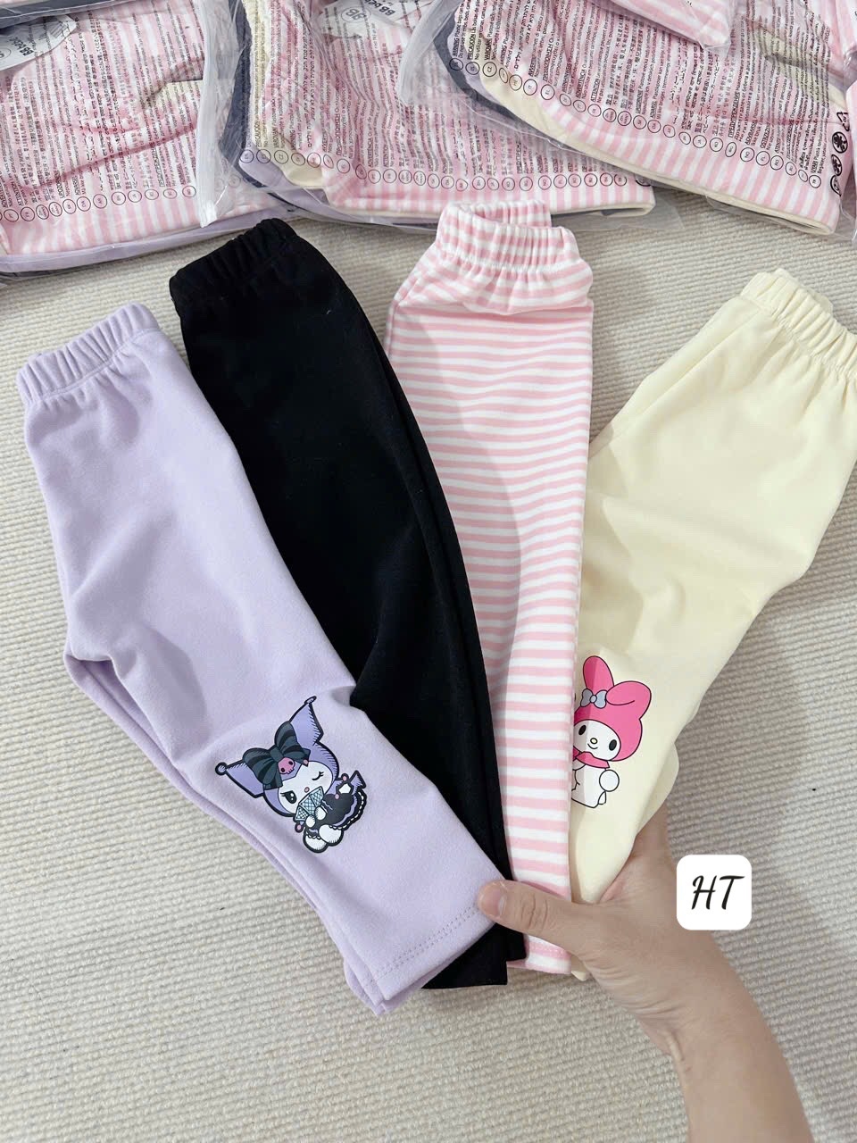 Set 4 quần zip bé gái